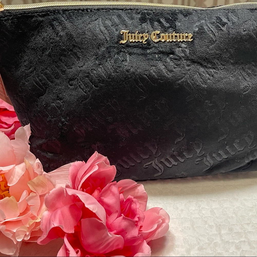 💕Juicy Couture Soft Black Makeup Bag Cosmetics Case!